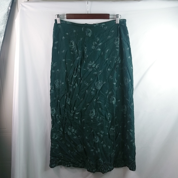 McNaughton 14 Forest Green Floral Victorian Tapestry Skirt Plus - Picture 12 of 13